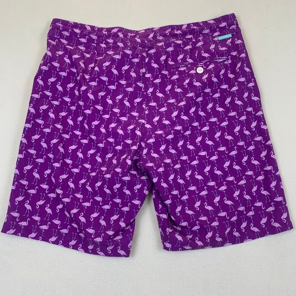 Bonobos Mens Flamingo‎ Print Swim Trunks Purple 9 Inch Inseam Size 34 - Picture 8 of 9